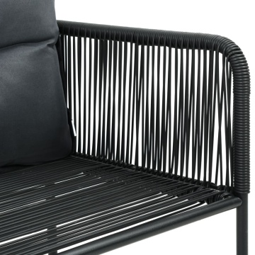Set mobilier de grădină, 7 piese, negru, ratan PVC - Img 6