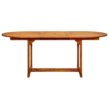 Set mobilier de grădină 7 piese polipropilenă neagră/lemn masiv - Img 5