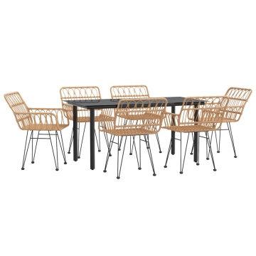 Set mobilier de grădină, 7 piese, poliratan - Img 3