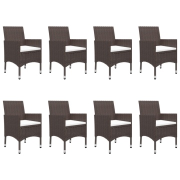 Set mobilier de grădină, 9 piese, maro - Img 8