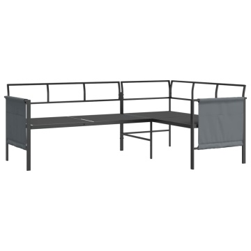 Set mobilier de grădină, antracit, 2 piese, oțel - Img 8