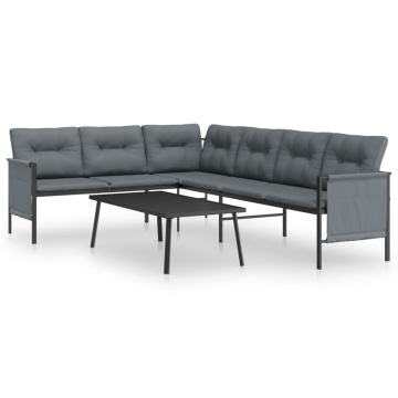 Set mobilier de grădină, antracit, 2 piese, oțel - Img 2