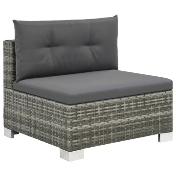 Set mobilier de grădină cu perne, 10 piese, gri, poliratan - Img 3