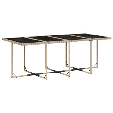 Set mobilier de grădină cu perne, 13 piese, bej, poliratan - Img 4