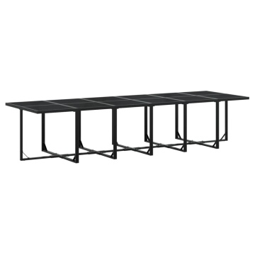 Set mobilier de grădină cu perne, 13 piese, negru, poliratan - Img 3