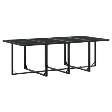 Set mobilier de grădină cu perne, 13 piese, negru, poliratan - Img 3