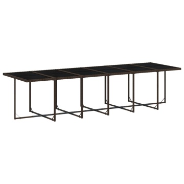 Set mobilier de grădină cu perne, 17 piese, maro, poliratan - Img 4
