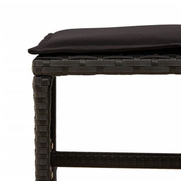 Set mobilier de grădină cu perne, 17 piese, negru, poliratan - Img 7