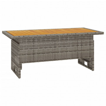 Set mobilier de grădină cu perne, 2 piese, gri, poliratan - Img 7