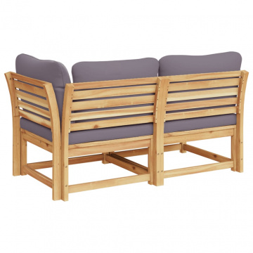 Set mobilier de grădină cu perne, 2 piese, lemn masiv de acacia - Img 7