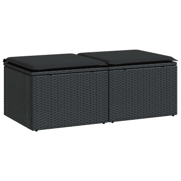 Set mobilier de grădină cu perne, 2 piese poliratan/lemn acacia - Img 2