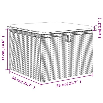 Set mobilier de grădină cu perne, 2 piese poliratan/lemn acacia - Img 6
