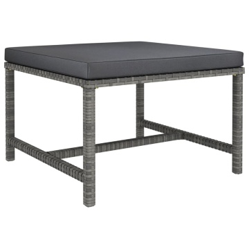 Set mobilier de grădină cu perne, 3 piese, gri, poliratan - Img 7