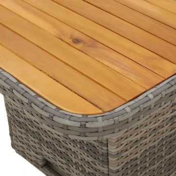 Set mobilier de grădină cu perne, 3 piese, gri, poliratan - Img 5