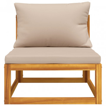 Set mobilier de grădină cu perne, 3 piese, lemn masiv acacia - Img 4