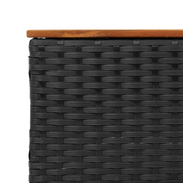Set mobilier de grădină cu perne, 3 piese, negru, poliratan - Img 7