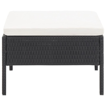 Set mobilier de grădină cu perne, 3 piese, negru, poliratan - Img 11
