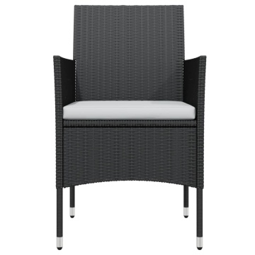 Set mobilier de grădină cu perne, 3 piese, negru - Img 4