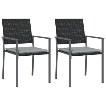 Set mobilier de grădină cu perne, 3 piese, poliratan și oțel - Img 4