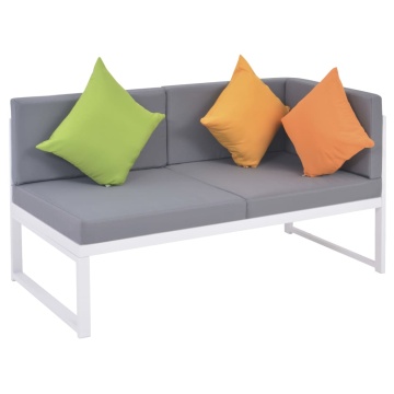 Set mobilier de grădină cu perne, 4 piese, aluminiu și WPC - Img 5
