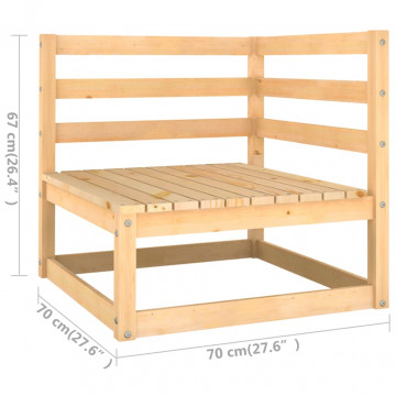 Set mobilier de grădină cu perne, 4 piese, lemn masiv de pin - Img 7