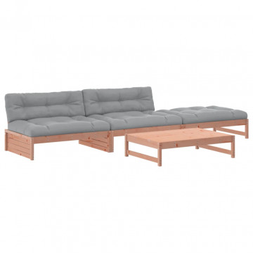 Set mobilier de grădină cu perne, 4 piese, lemn masiv douglas - Img 2