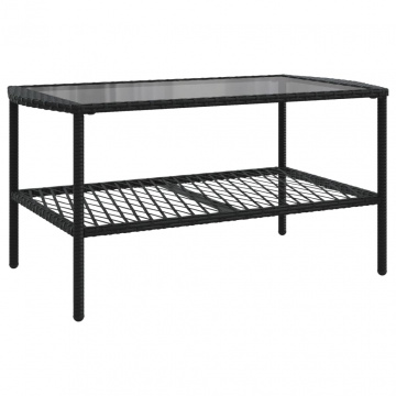 Set mobilier de grădină cu perne, 4 piese, negru, poliratan - Img 5