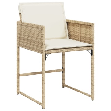 Set mobilier de grădină cu perne, 5 piese, bej, poliratan - Img 8