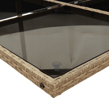 Set mobilier de grădină cu perne, 5 piese, bej, poliratan - Img 6