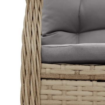Set mobilier de grădină cu perne, 5 piese, bej, poliratan - Img 5