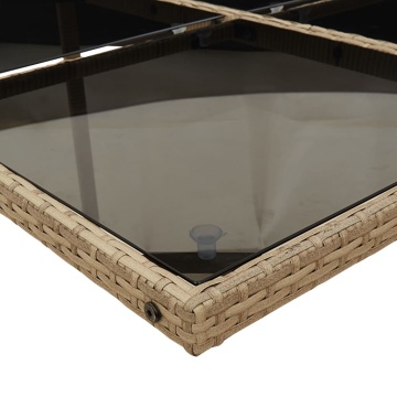 Set mobilier de grădină cu perne, 5 piese, bej, poliratan - Img 6