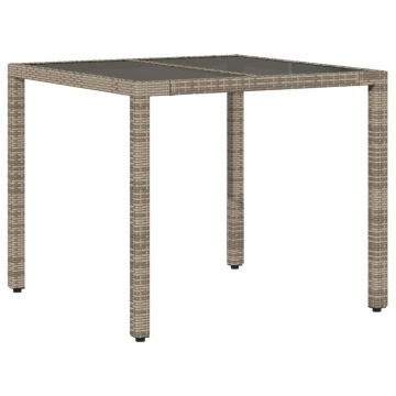 Set mobilier de grădină cu perne 5 piese gri poliratan & sticlă - Img 4