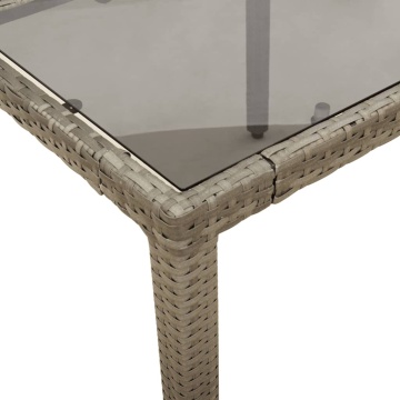 Set mobilier de grădină cu perne 5 piese gri poliratan & sticlă - Img 5
