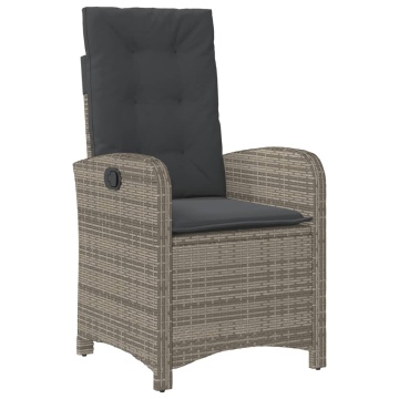 Set mobilier de grădină cu perne, 5 piese, gri, poliratan - Img 4