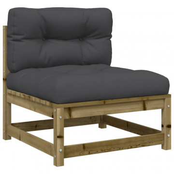 Set mobilier de grădină cu perne, 5 piese, lemn de pin tratat - Img 4