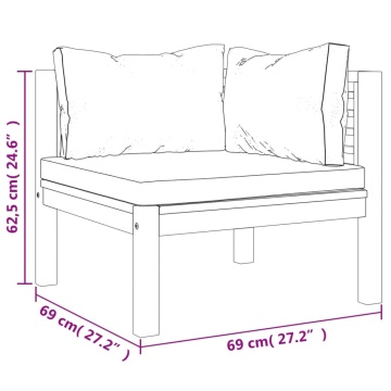 Set mobilier de grădină cu perne, 5 piese, lemn masiv acacia - Img 7