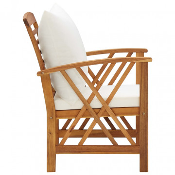Set mobilier de grădină cu perne, 5 piese, lemn masiv de acacia - Img 5
