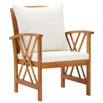 Set mobilier de grădină cu perne, 5 piese, lemn masiv de acacia - Img 8