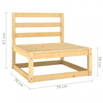 Set mobilier de grădină cu perne, 5 piese, lemn masiv de pin - Img 6