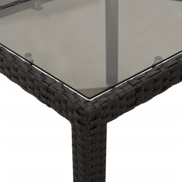 Set mobilier de grădină cu perne 5 piese negru poliratan&sticlă - Img 5