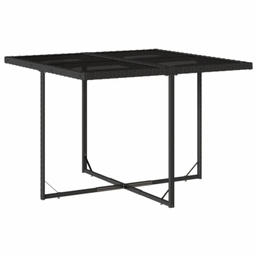 Set mobilier de grădină cu perne, 5 piese, negru, poliratan - Img 4