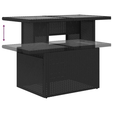 Set mobilier de grădină cu perne, 5 piese, negru, poliratan - Img 7