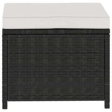 Set mobilier de grădină cu perne, 5 piese, negru, poliratan - Img 11