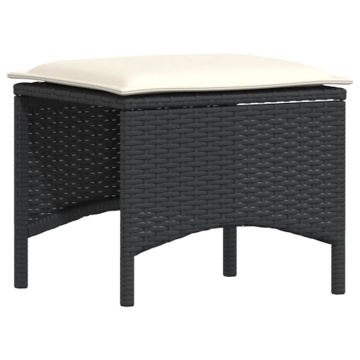 Set mobilier de grădină cu perne, 5 piese, negru, poliratan - Img 5