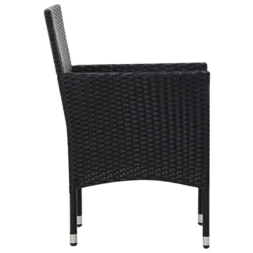 Set mobilier de grădină cu perne, 5 piese, negru, poliratan - Img 9