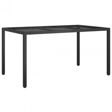 Set mobilier de grădină cu perne, 5 piese, negru, poliratan - Img 6
