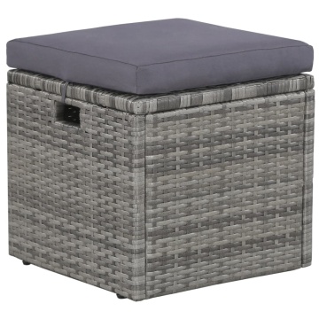 Set mobilier de grădină cu perne, 6 piese, gri, poliratan - Img 6