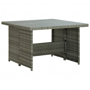 Set mobilier de grădină cu perne, 6 piese, gri, poliratan - Img 7