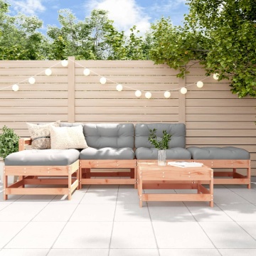 Set mobilier de grădină cu perne, 6 piese, lemn masiv Douglas - Img 1