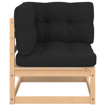 Set mobilier de grădină cu perne, 6 piese, lemn masiv pin - Img 3